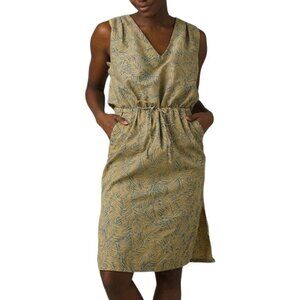 prAna Ecotropics Cabana Straw Sleeveless Drawstring Waist Open Back Dress - Sz M